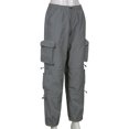 thumbnail image 4 of Pantalones Pantalón cargo para mujer Pantalones de hip hop de ajuste holgado Traje de calle vintage (Gris S) Cgtredaw Gris T S para Mujer, 4 of 9