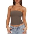 thumbnail image 1 of Camiseta de tubo REORIA Summer Y2K con doble forro, sin tirantes, sin espalda, 1 of 6