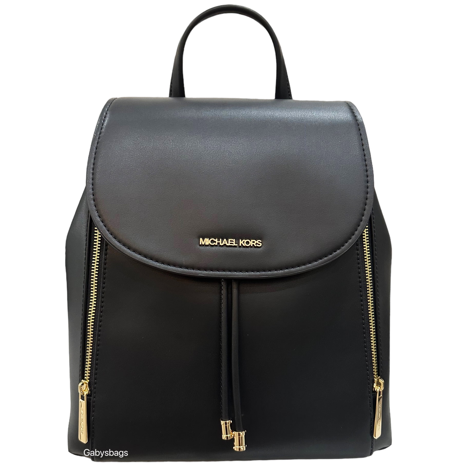 Michael Kors Phoebe Medium Backpack Drawstring School Bag Black Leather