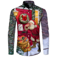 thumbnail image 1 of Camisas hawaianas con estampado 3D de Papá Noel de Navidad para hombre, camisetas informales de manga corta/larga con solapa y un solo pecho, ropa de vacaciones de Año Nuevo, 1 of 4