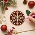 thumbnail image 4 of DIY Diamond Art Painting Christmas Wooden Ornaments Kit (Set of 6), Round Christmas decorations | Special-Shaped Gem & Pearl Hanging Craft Decor with Twine for Holiday Window Christmas Tree Home, 4 of 5
