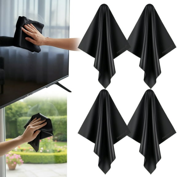 Microfiber Cleaning Cloths (4 Pack), Fosmon 16 x 16 inch Extra Large Dust Rag Towels for LCD Screen, Digital Video Camera Lens, Laptop, HDTV, PC, Monitor Screen, Smartphones, Tablet, and More