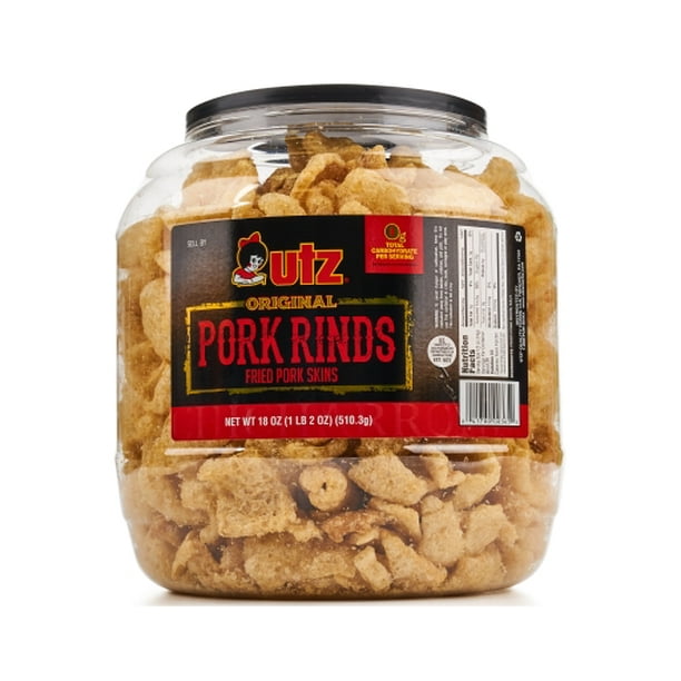 Utz Pork Rinds, Regular, 18 oz Barrel