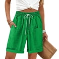 thumbnail image 5 of Weikingp Bermuda Shorts For Women，Knee Length Shorts Women Womens Pull On Shorts Womens Bermuda Shorts High Waisted Shorts Women Walking Athletic Shorts Green S, 5 of 7