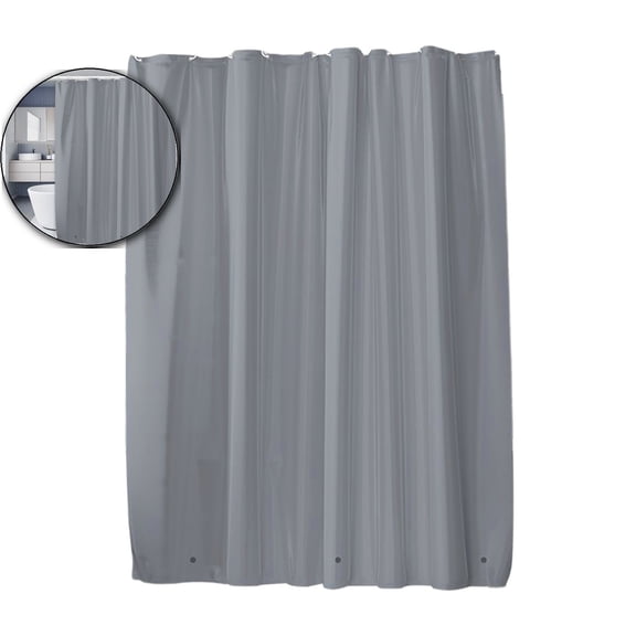 VQPeo Plastic Shower Curtain, Waterproof Liner, Magnet-Weighted Drape for Bathroom Stalls & Water Splash Protection