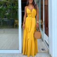 thumbnail image 1 of Mode Femmes Été Boho Bretelles V-Cou Bandage Partie Robe de Plage, 1 of 6
