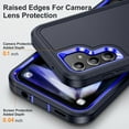 thumbnail image 4 of JTCASES for Samsung Galaxy A13 5G Case, Shockproof Anti-drop PC Frame Anti-slip Strip Silicone Back Shell Rugged Anti-scratch for Samsung Galaxy A13 5G (6.5" 2021) - Black+Blue, 4 of 8
