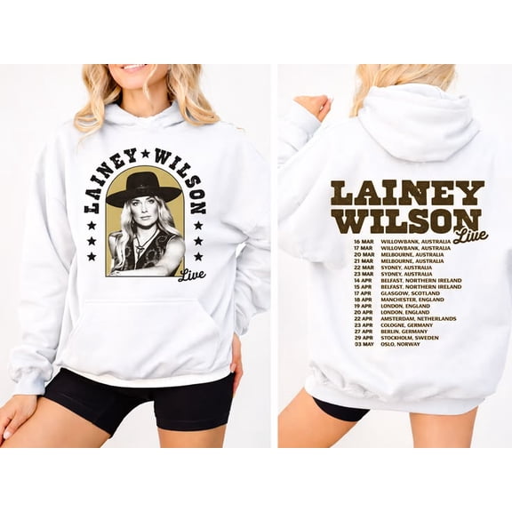 Lainey Wilson Live Tour Pullover Hoodie Sizes S-5XL Goldengate