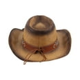 thumbnail image 3 of Sombrero de vaquero de enrollada con cordón de viento bordado ligero Floral mujeres hombres sombreros de sol para senderismo vacaciones SM SunniMix sombrero de vaquero, 3 of 8