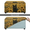 thumbnail image 5 of Xixirimido Black Cat Sunflower Pattern Stretch Ottoman Cover Rectangle Footstool Slipcover Folding Storage Stool Protector Nonslip Footrest Ottoman Cover with Elastic Bottom, Small, 5 of 7