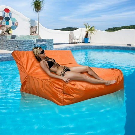 Waterproof Swimming Pool Floating Bean Bag Cover Soft Luxury Lounge Chair Sofa For Reading Relaxing Indoor Or Outdoor Use Orange Waterproof Swimming Pool Floating Bean Bag Cover Soft Luxury Lounge Chair Sofa For Reading Relaxing Indoor Or Outdoor Use Orange