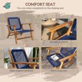 thumbnail image 3 of DUOSONG Outsunny Patio Acacia Wood Adirondack Chair, Modern Wood Fire Pit Chair With Pp Rope Weave, Coconino Lounge Chair With High Backrest Support, Dark Blue Blue Wood Garden & Outdoor Outdoor &, 3 of 10