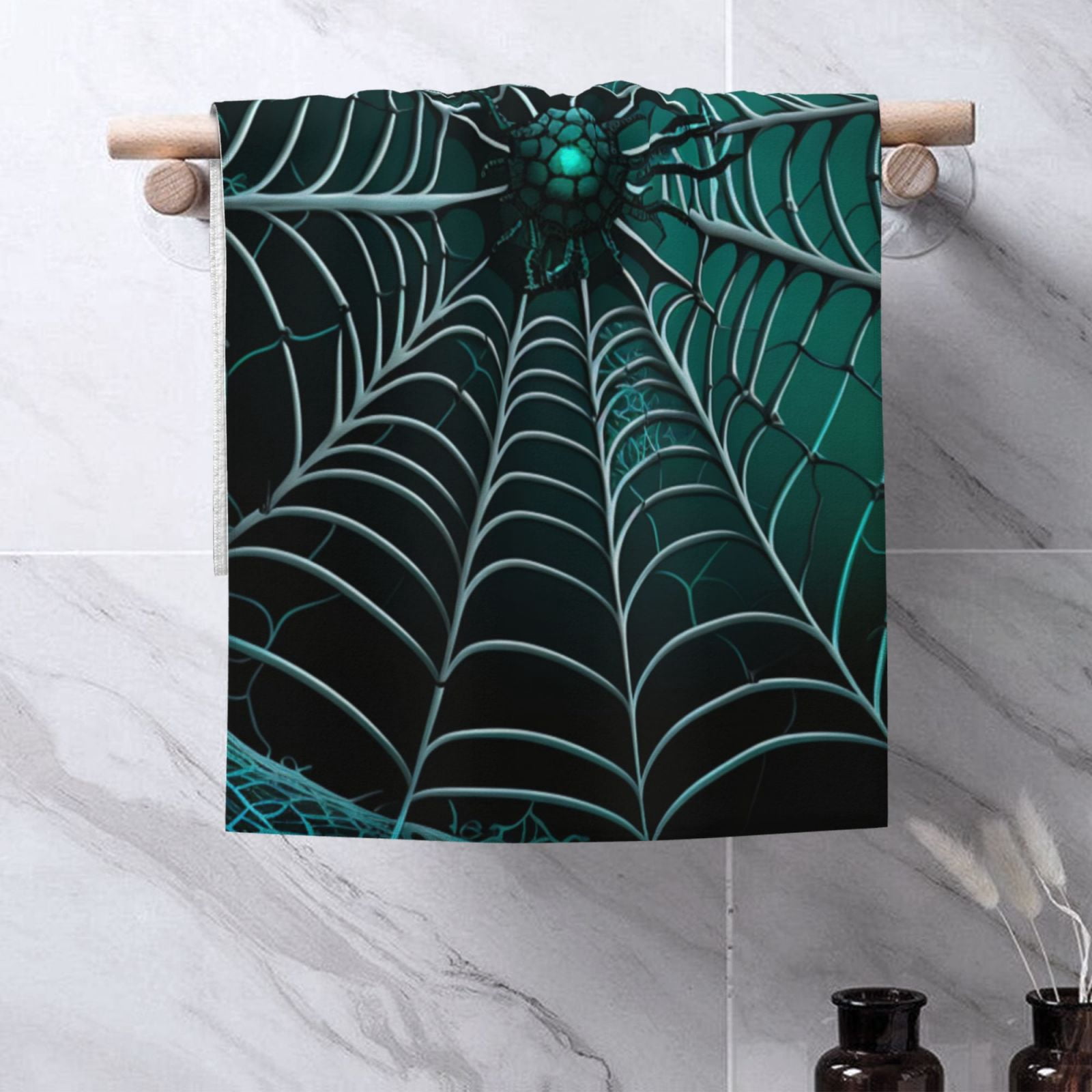 Spider Web Gothic Art 27.5" x 16" Ultra Soft Hand Towel, Face Wash Cloth for Bathroom, Gym, Travel, Pool