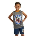 thumbnail image 7 of Dragon Ball Z 3-Pack Boy's Orange Short Sleeve Tee, Gray Muscle Tank, Blue Athletic Shorts Set, 7 of 7