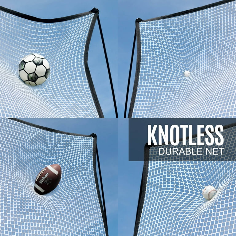 Wiseek Voetbal Backstop Net, 3 x 3 m High Impact Soccer Barrier Net, Nylon Sport Netting Barrier Voetbal Netten, Voetbal Rebounder Achter Doel (Installatie Touw Inbegrepen