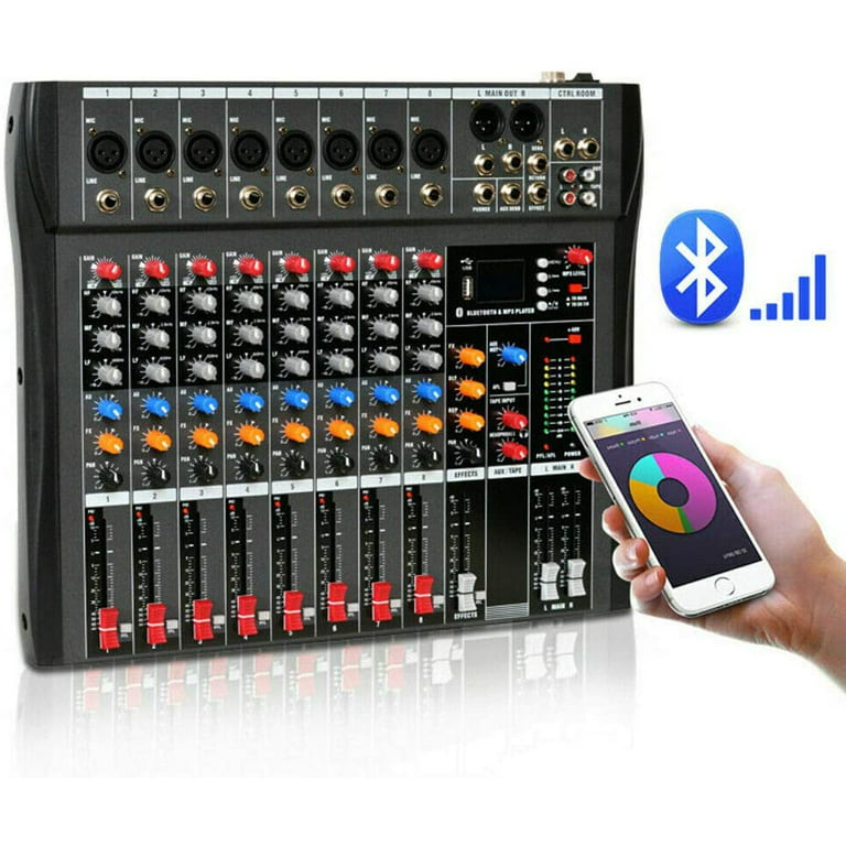 TFCFL 8 Channel Mixing Console Audio Mixer Digtal bluetooth USB DJ -