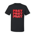 thumbnail image 2 of Wild Bobby, Pray On It Pray Over It Pray Through It Inspirational/Christian Men Graphic Tee, Black, Small, 2 of 6