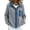 Gray, variant on Cardigan Sweaters For Women Collared Denim Patchwork Button Front Knit Cardigan Loose Fit Long Sleeve Color Block Casual Tops