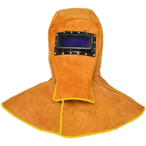Welding Caps Leather Welding Hood Cowhide Leather Welder Hood Welding Helmet With Auto Darkening Filter Lens,protective Gear Mask Work Cap Welding Hel