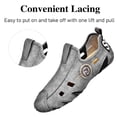thumbnail image 3 of Men's Casual Loafers Non-slip Comfortable Breathable Driving Shoes Adjustable Summer Waterproof Cushioning Beach Shoes Gray 7.5 US, 3 of 7