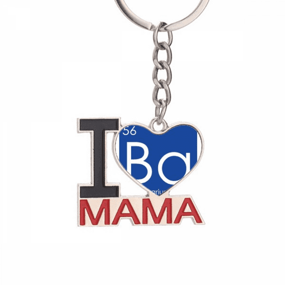 Chestry Elements Period Table Alkaline Earth Metal Barium Ba Keychain Metal Keyring Holder Love MAMA Mother
