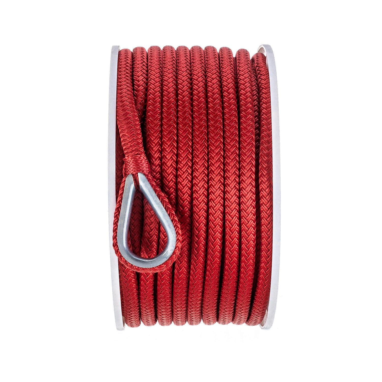 Seachoice Boat Anchor Rope, Double-Braid, Nylon, Achor Line, 3/8 In. X 100  Ft., Red 