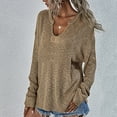 thumbnail image 2 of JINMGG V Neck Sweaters for Women Fall Winter Clearance,Women Fashion Casual Solid V-Neck Long Sleeve Knit Sweater Tops, 2 of 8