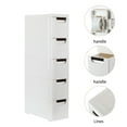 thumbnail image 5 of O'Force Rolling Cart Organizer Unit with Wheels Narrow Slim Container Storage Cabinet for Bathroom Bedroom  5-Tiers, 5 of 6