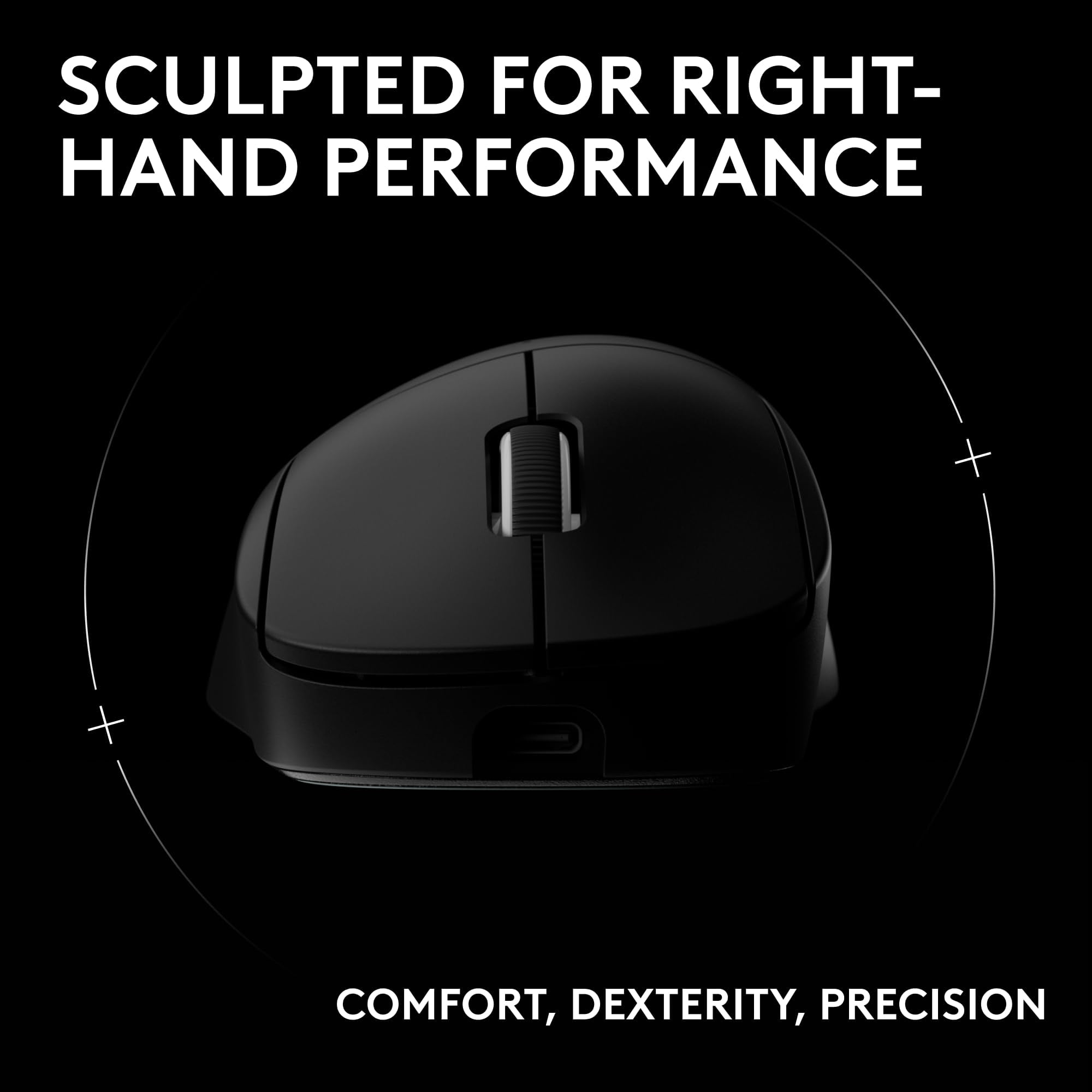 Logitech PRO X SUPERLIGHT 2 DEX Wireless Gaming Mouse, Lightweight 60g Pro-grade Right-handed Mouse with 44L DPI Sensor and Up to 8k Hz Polling for PC/Mac