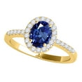 thumbnail image 2 of Aonejewelry 1.10 Carat Ttw Oval Shaped Sapphire and Diamond Bridal Set In 10K Yellow Gold, 2 of 4