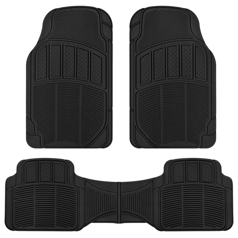 Carxs Proliners Classic Rubber Car Floor Mats 3pc Front And Rear Heavy