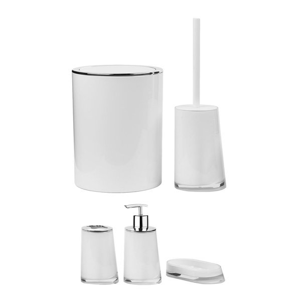 Cosas de baño Accesorios De Baño Set De Baño Con Estilo Para El Hogar Para Hotel, Apartamento, Blanco blanco Magideal Cosas de baño
