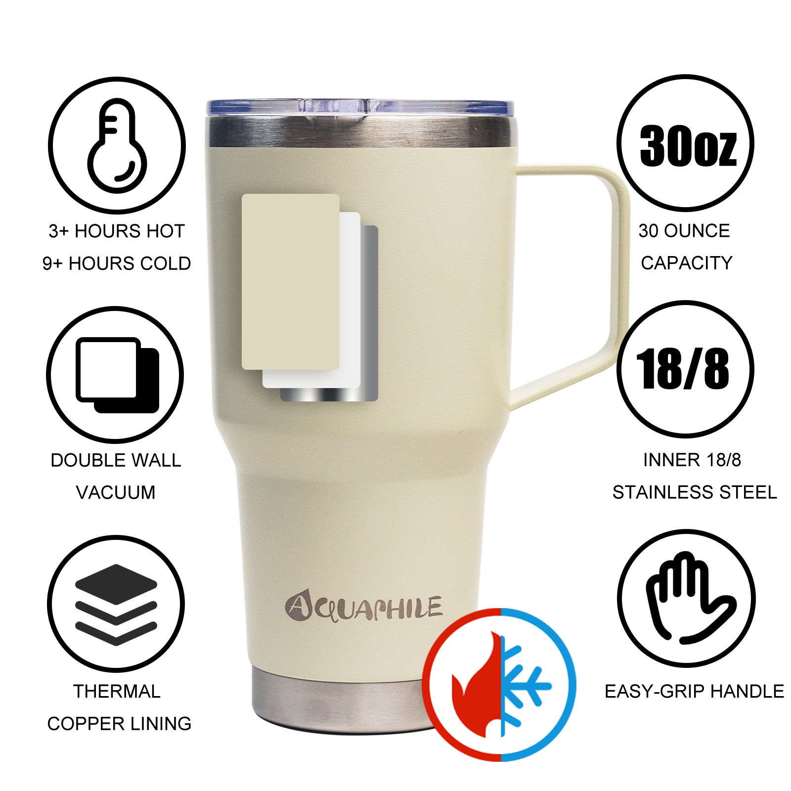 Aquaphile 30oz Stainless Steel Insulated Travel Mug photo 4