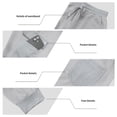 thumbnail image 6 of Men’s Heavyweight Cargo Sweatpants Elastic Waist Baggy Plaid Texture Jogger Trousers Fall Winter, 6 of 7