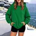 thumbnail image 3 of SYwaren Plus Size Sweatshirt for Women Pullover Hoodie Long Sleeve Casual Solid Color Dual Flap Pockets Fall Winter Tops, 3 of 8