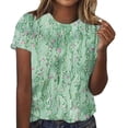 thumbnail image 2 of Fiudx Tops para Mujer Blusas Informales de Manga Corta con Cuello Redondo y Estampado a La Moda para Mujer, 2 of 4