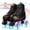 Lightning Black + Flash Wheels, variant on EONROACOO Pink Roller Skates for Girls Boys, Light up Wheels Teen Kids Skates,Youth 1