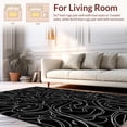 thumbnail image 2 of ODIKA 8'x10' Machine Washable Non-Slip Area Rug, Modern Fungal Network with Curved Interlocking Lines and Shapes High Traffic Rug, Black, 293386, 2 of 7
