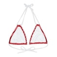 thumbnail image 3 of Red Polka Dots Strappy Triangle Swimsuit Bikini Top-Beach Pool Wear-Jacuzzi, 3 of 4