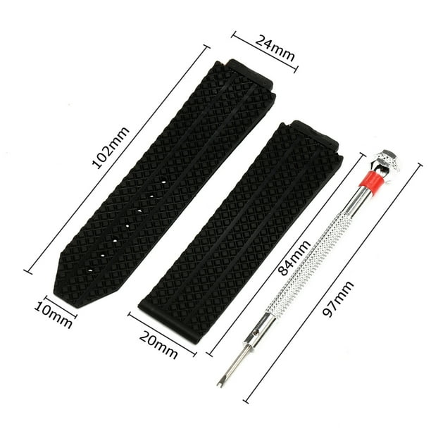 24mm Watch Strap Silicone Watch Strap Replacement Band Tool for Hublot Big Bang Walmart