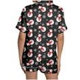thumbnail image 6 of YuYuBao Women Pajamas Sets Christmas Snowflake Print Silk Satin Short Sleeve Shirt With Shorts Pjs Sleepwear Sets, 6 of 6