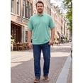 thumbnail image 5 of DARING DIVA Men's Big & Tall Shirts Casual Short Sleeve Color Block Polo Shirt 2XL Green, 5 of 7