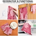 thumbnail image 7 of Coolnut Soft Absorbent Reusable Kitchen Towels, Set of 4|28x18 in, Pink Monstera Leaves Dining Kitchen Living Room Tea Towels Dish Towels Decorative Towels Washcloth Gift, 7 of 7