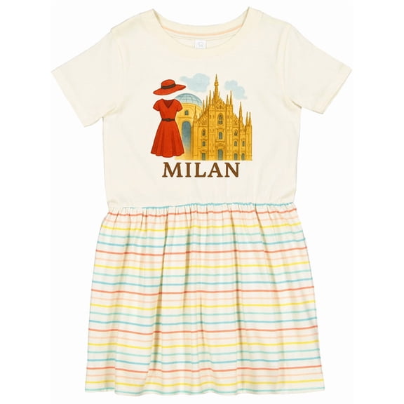Inktastic Milan Italy Fashion Travel Art Girls Toddler Dress