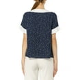 thumbnail image 3 of INSPIRE CHIC Hauts Blouses à Pois pour Femmes à Col Claudine Contrastant à Manches Courtes, 3 of 7