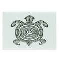 thumbnail image 1 of Turtle Cutting Board, Maori Tattoo Style of Sea Animal Tribal Spiral Form Tropical, Decorative Tempered Glass Cutting and Serving Board, Large Size, Black and White, by Ambesonne, 1 of 1