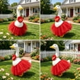 thumbnail image 6 of SHENGXINY Porch Goose Outfit, Tulle Tutu with Oversized Satin Bow Headband for Porch Yard Garden Home Decorations Red 23 in, 6 of 6