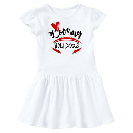 

Inktastic Love My Bulldogs Football Gift Toddler Girl Dress