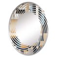 thumbnail image 2 of Designart "Urban Elegance in Neutral Geometrics" Geometric Spiral Round Wall Mirror - Oval Printed Decorative Mirror - Multiple Color Options, 2 of 5