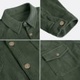 thumbnail image 5 of Wyobmus Mens Long Sleeve Corduroy Shirts Jacket Casual Western Button Down Work Shirts Shackets Fall Fashion Overshirt with Flap Pockets B-Olive Green, 5 of 5
